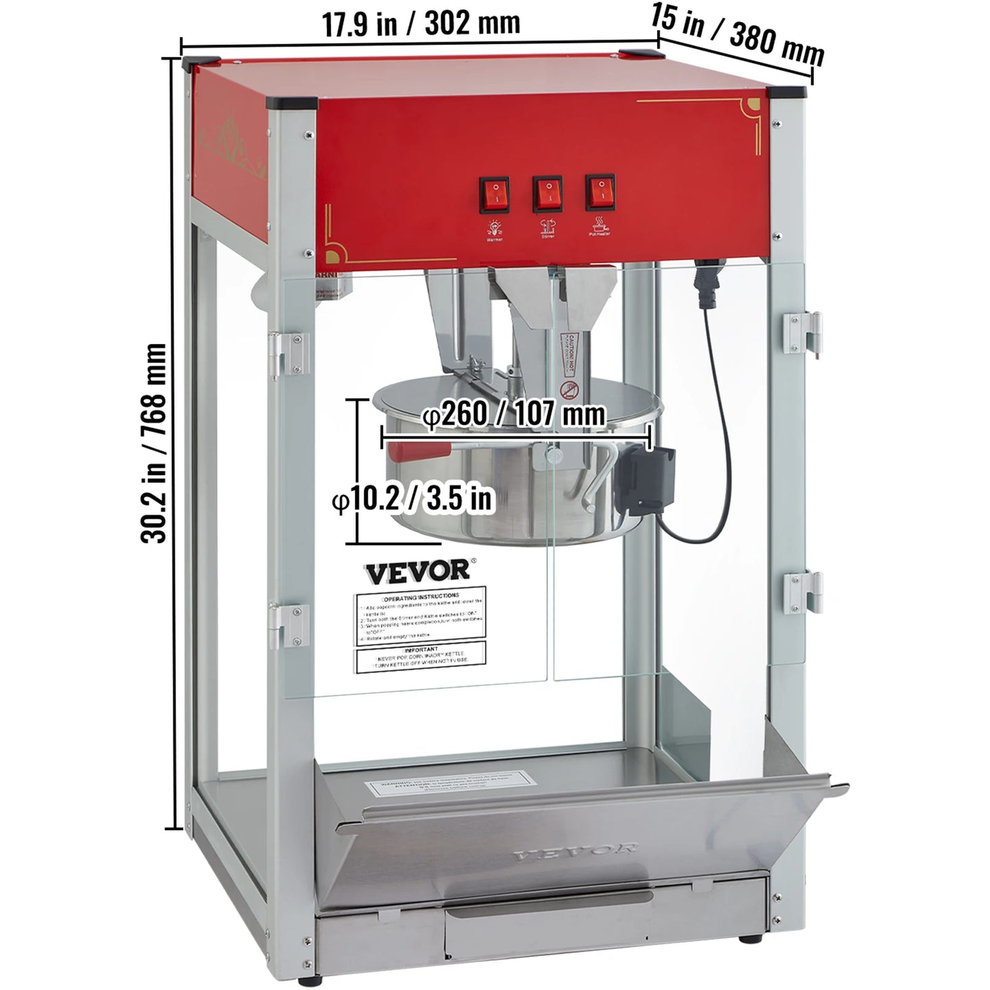 SucceBuy 8/12Oz Electric Popcorn Maker Commercial Machine