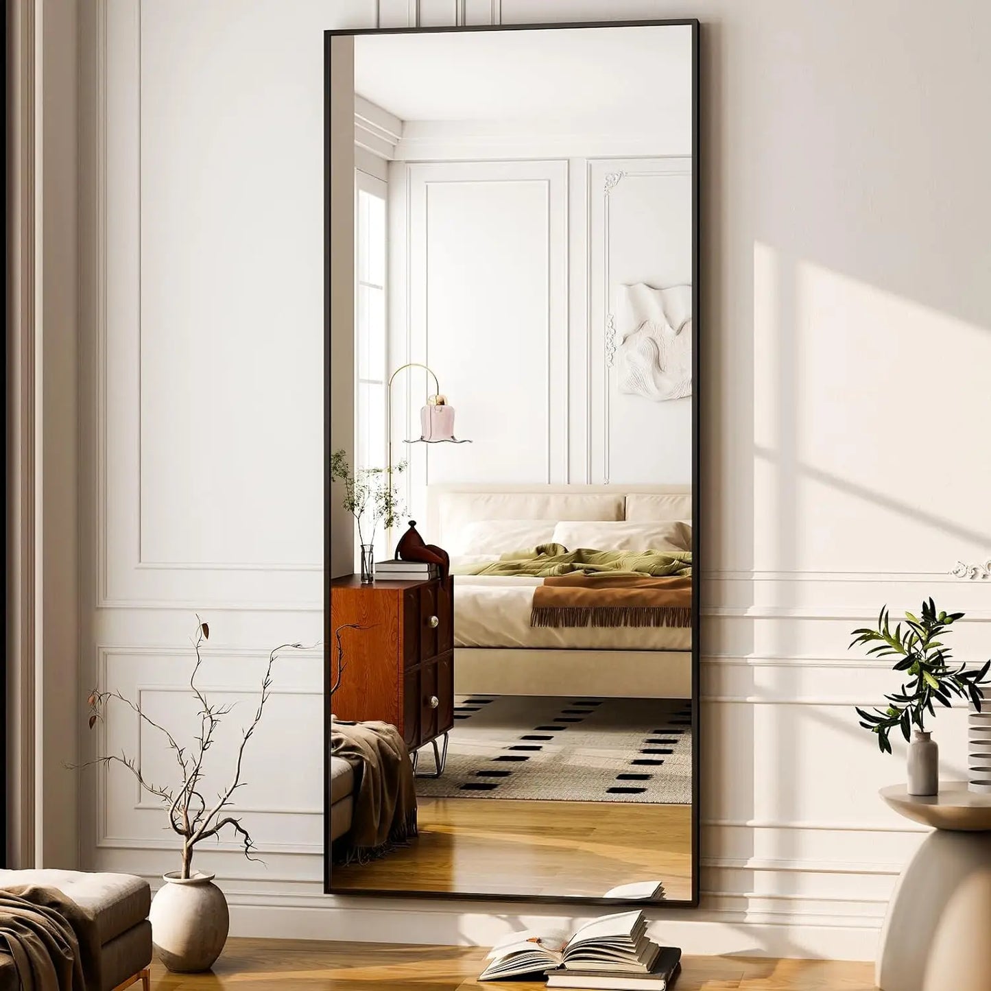 26" x 71" Full Length Mirror - Black Floor Mirror