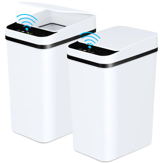 2 Pack 12L Bathroom Automatic Trash Cans