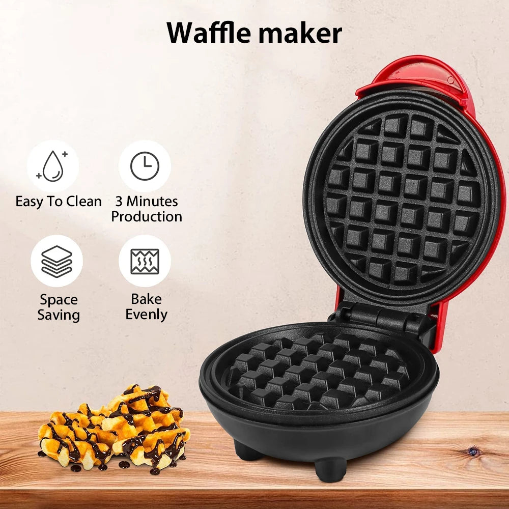 350W Mini Waffle Maker Electric Non-Stick