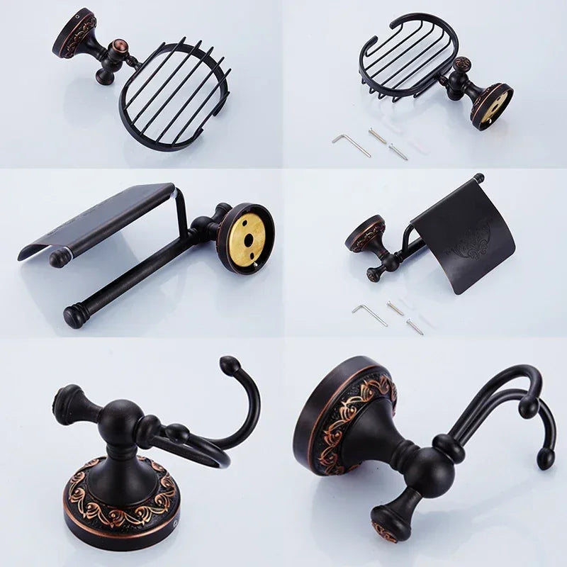 Fancy Black Bronze Bathroom Accessories And Hardware