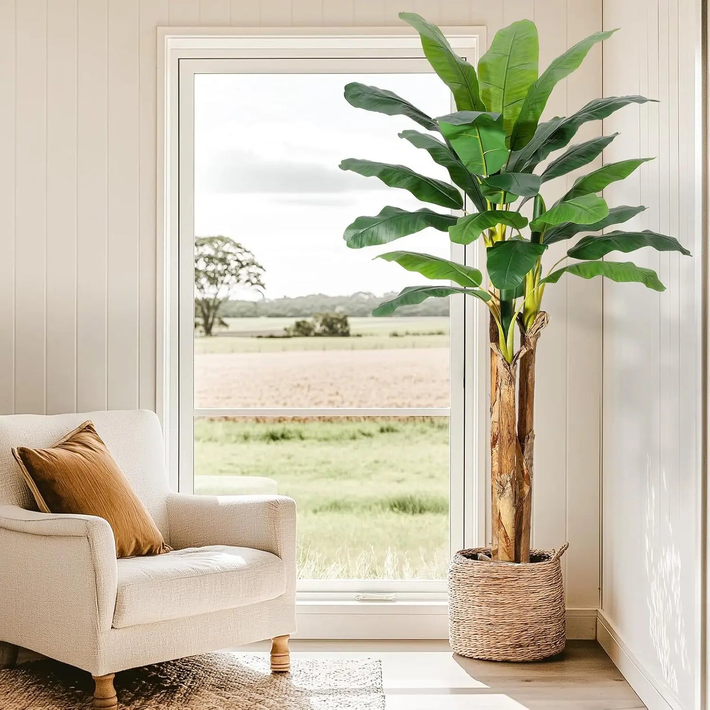 Artificial Banana Tree 7FT/6FT/5FT With Grey Planter
