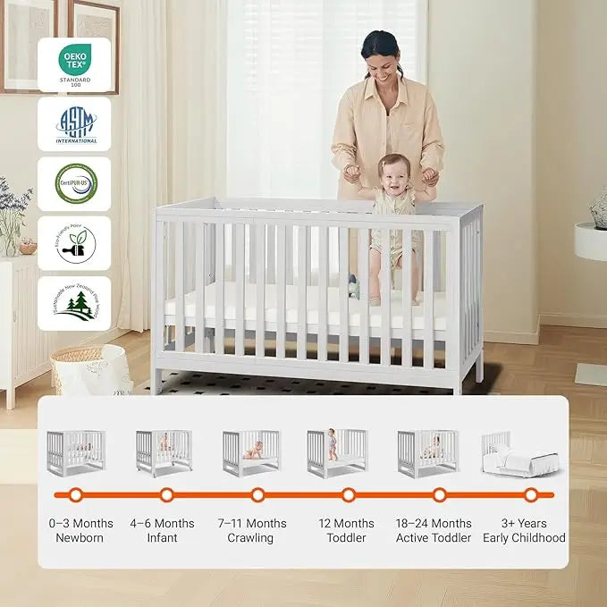 11-In-1 Convertible Mini Cradle to Full Size Crib