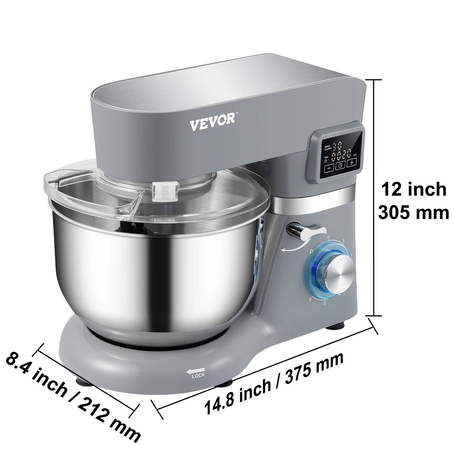 SucceBuy Stand Mixer Electric Dough Mixer 6 Speeds