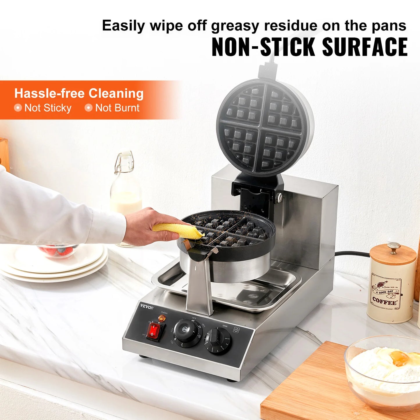 SucceBuy Electric Waffle Maker Stainless Steel