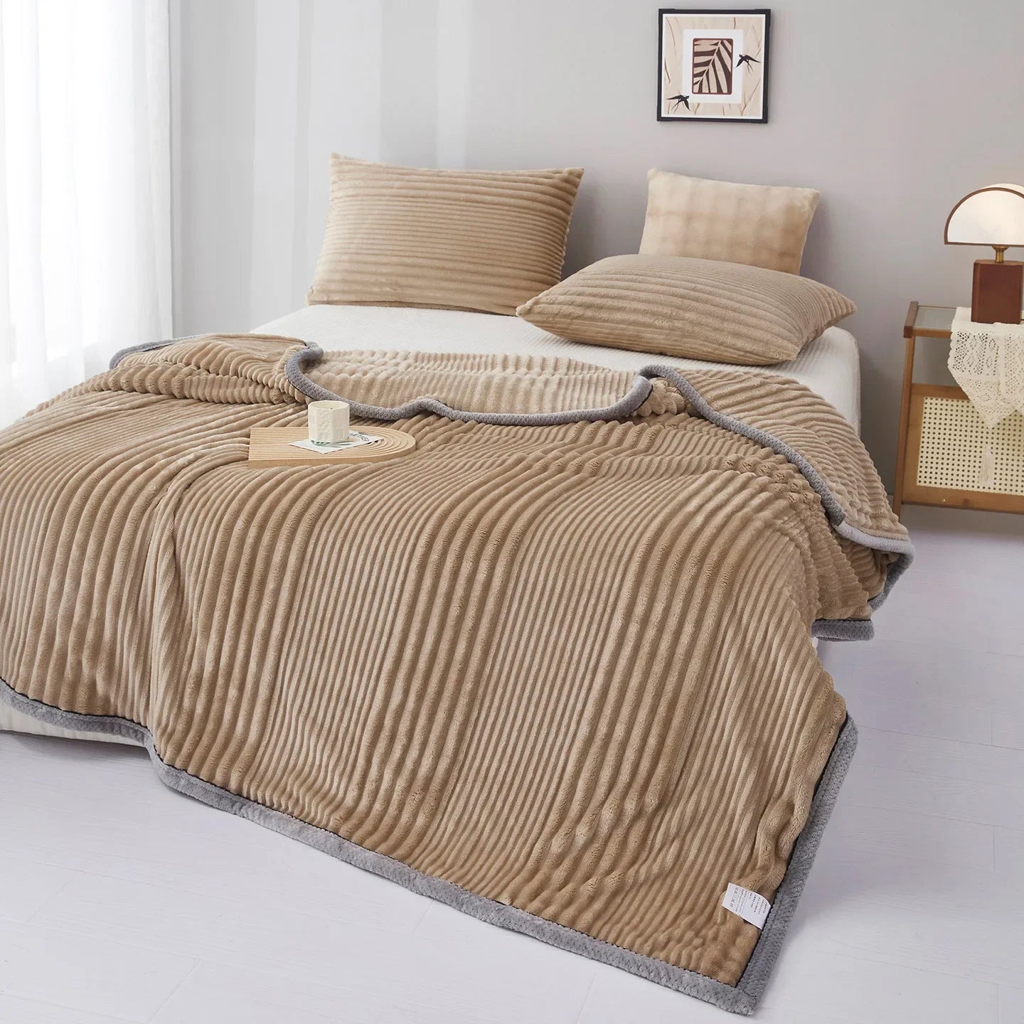 Ribbed Bed Blanket Throw Blanket