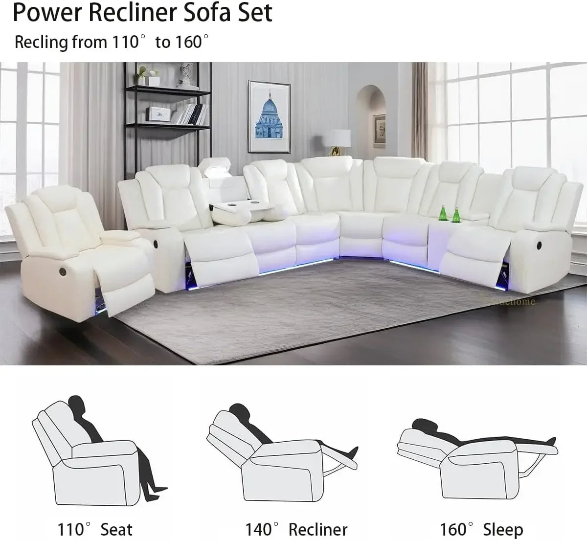 Hot sales Living Room Furniture Reclining Sectional Sofa