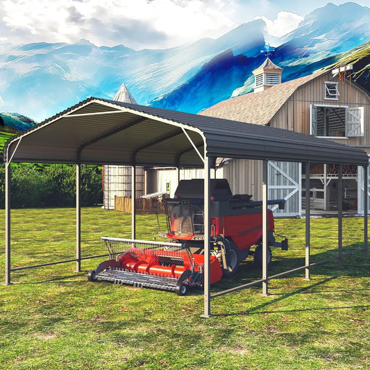 12x20FT Metal Carport, Heavy Duty Carport Canopy