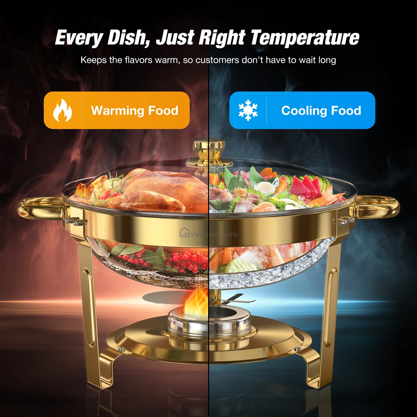 Round Chafing Dishes for Buffet 5 Qt