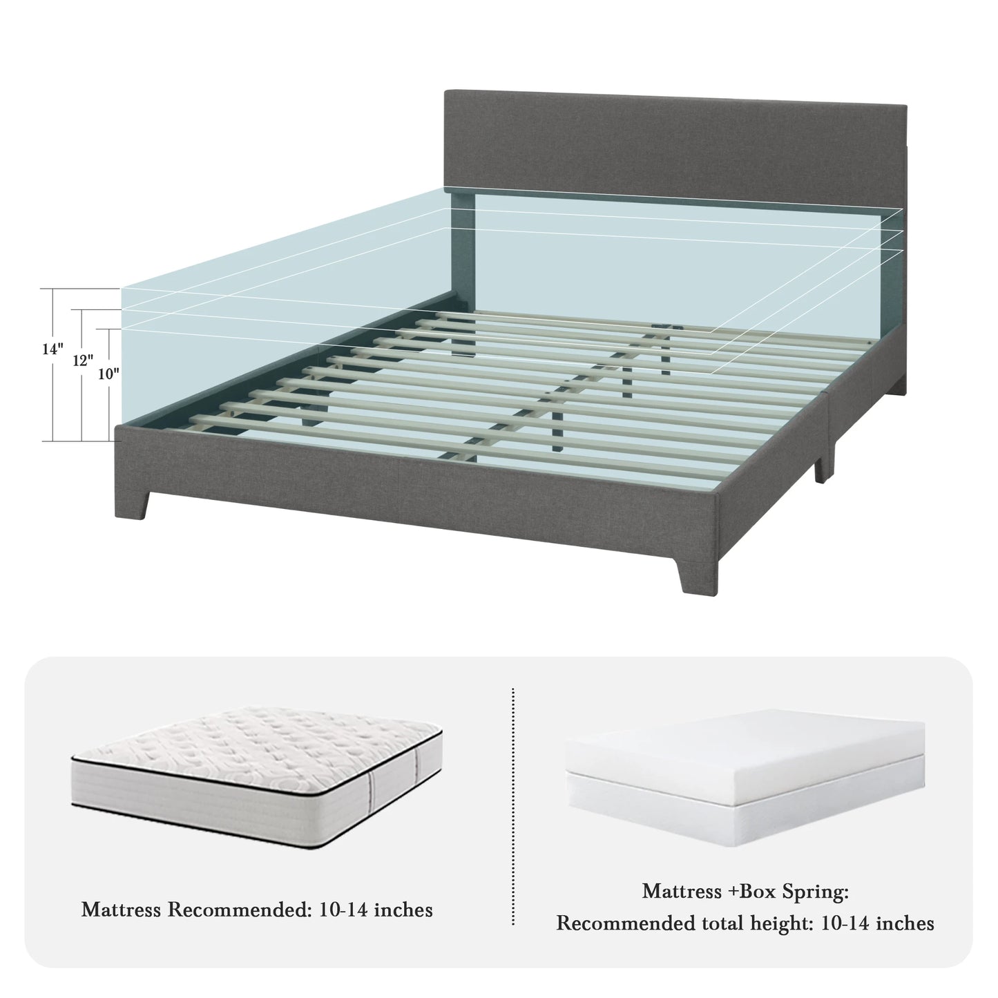 HOOMIC Full/Queen/King Upholstered Bed Frame
