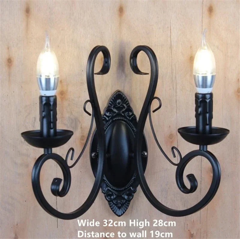 Industrial Chandelier Black Lamp Europe Wrought Iron