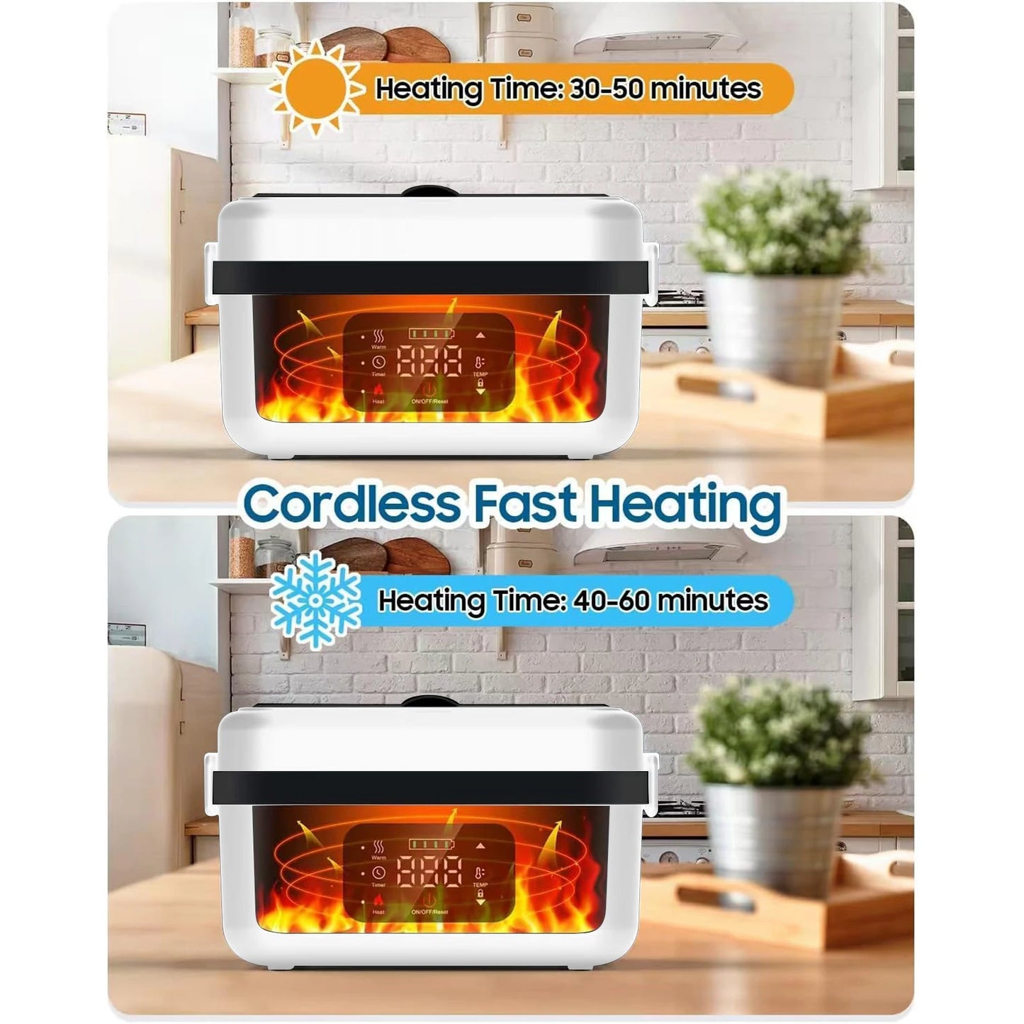 8000mAh Rechargeable Timer Automatic Heating Lunch Box