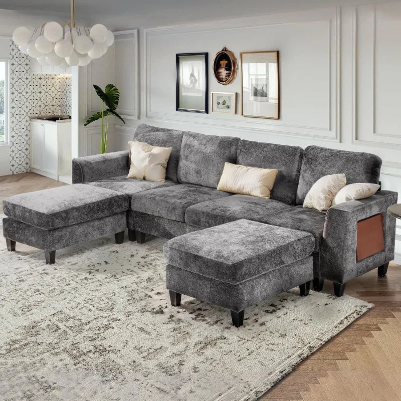 118" U-Shaped Sectional Couch For Living Room