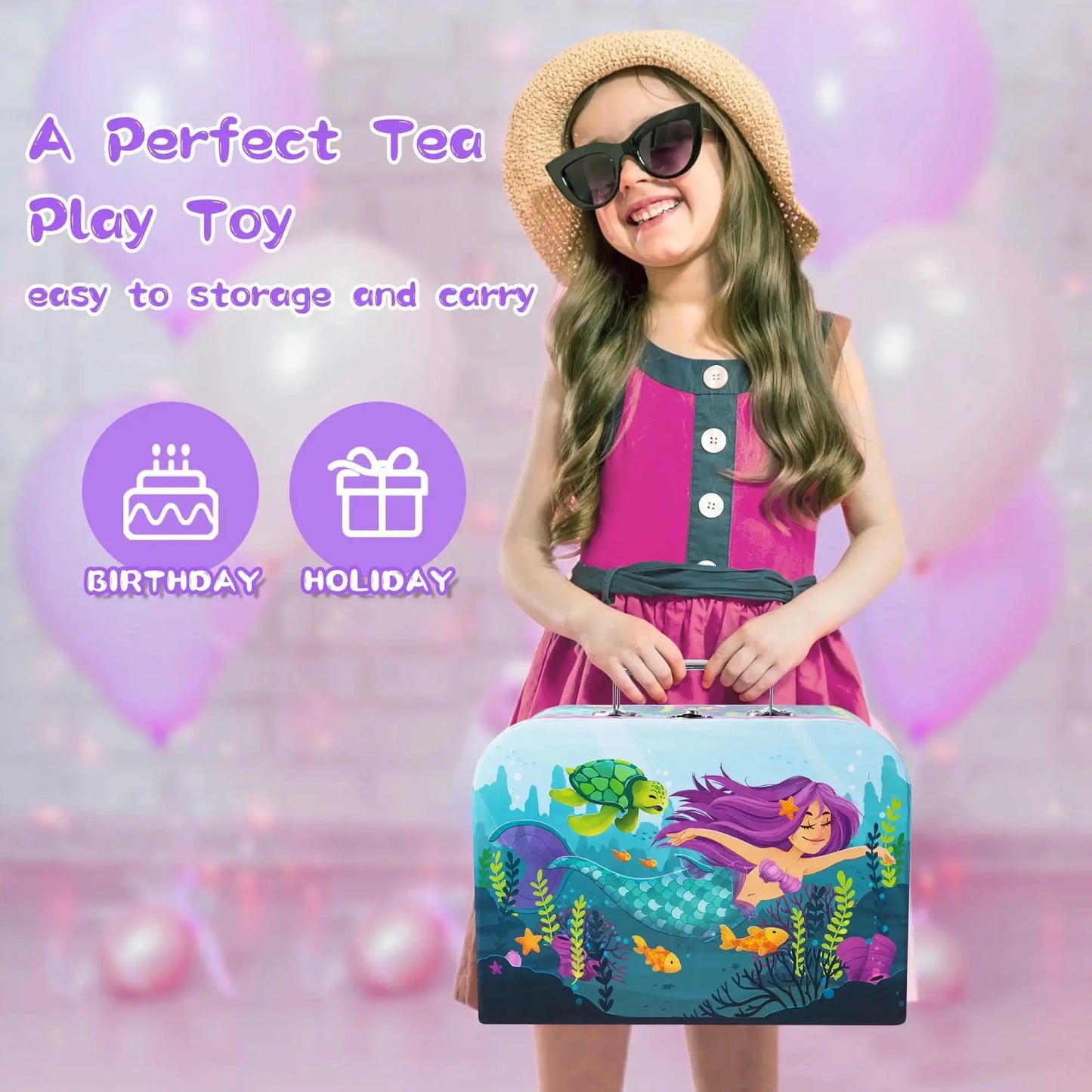 Joyfy Kid Tea Set Mermaid / Princess Play tea set