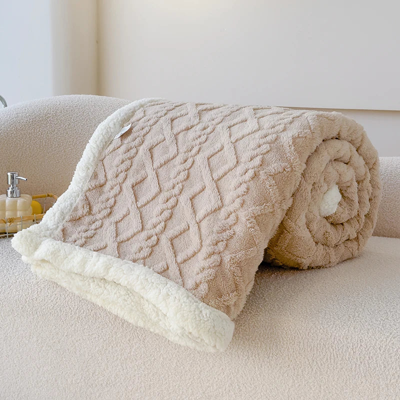 Double Thickened Throw Blanket Pile