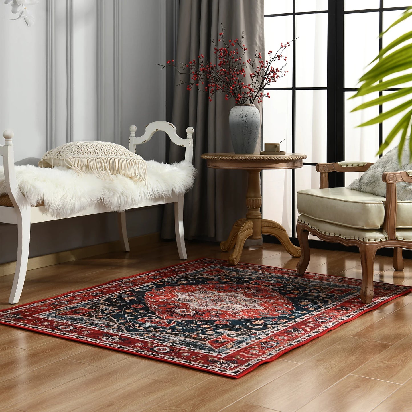 Vintage Bohemian Area Rug for Living Room