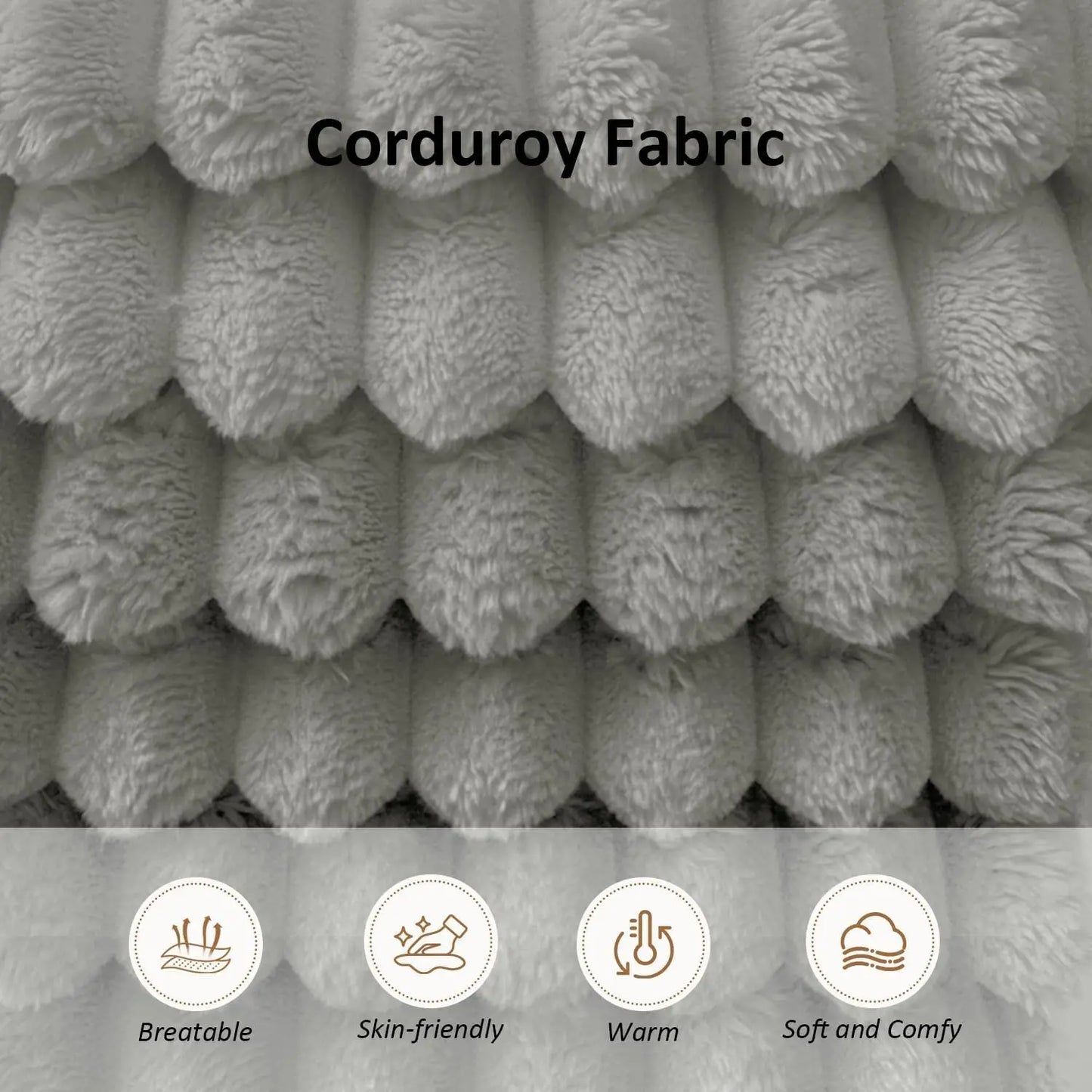 Gray 3-Seater Cloud Sectional Sofa with Ottoman