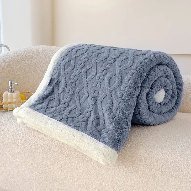 Double Thickened Throw Blanket Pile