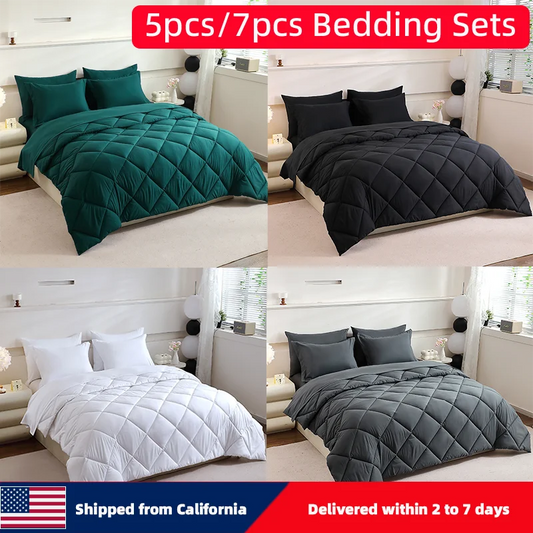 5pcs/7pcs Twin Full Queen King Bedding Sets
