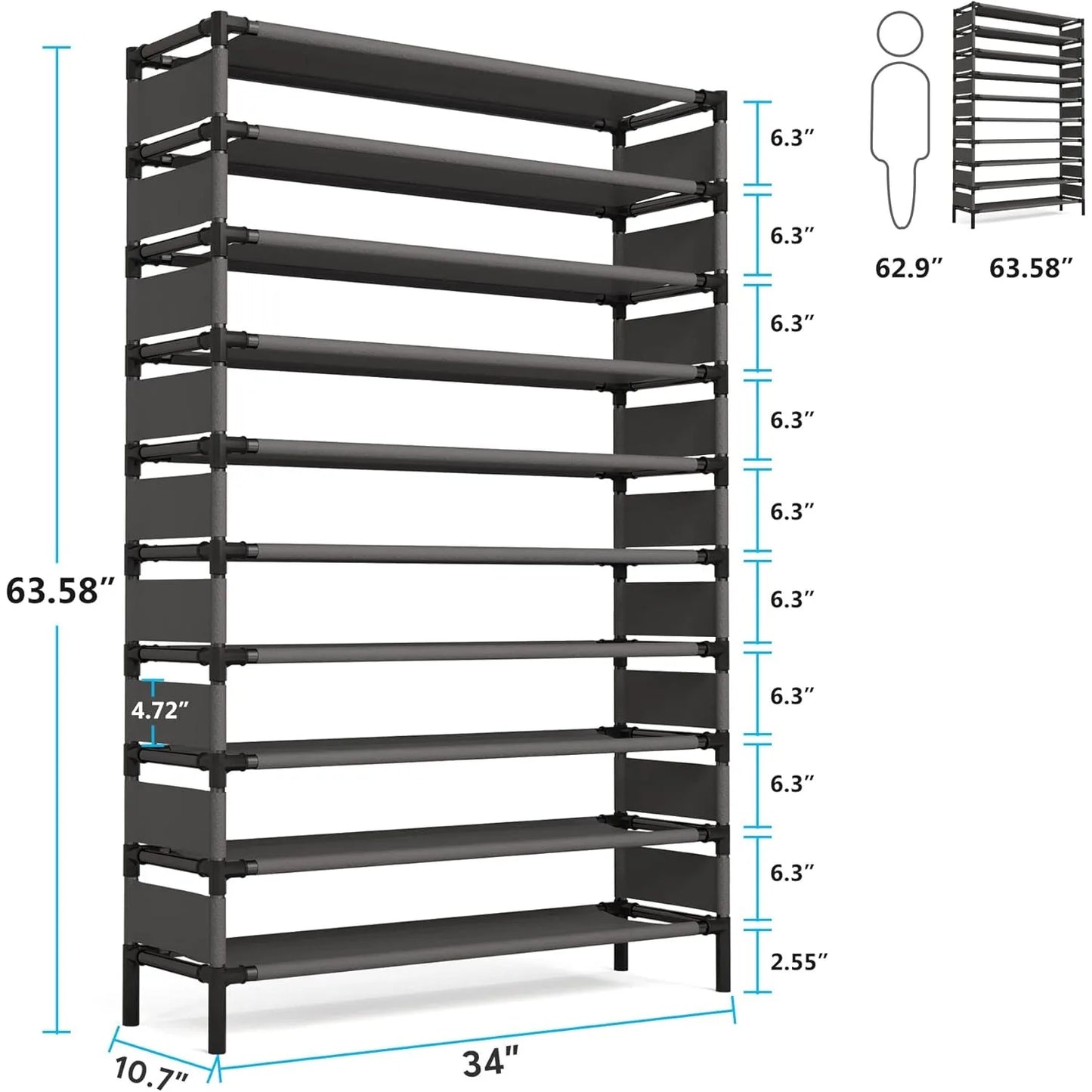 Multi-layer storage Rack, Large Capacity Organizer