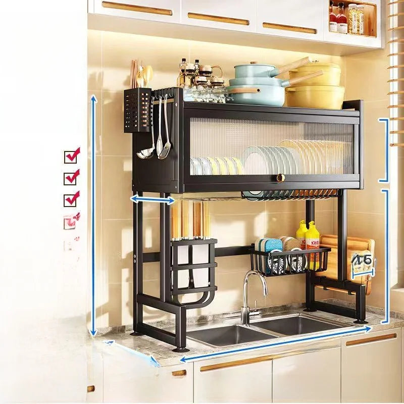 Kitchen Sink Storage Cabinet Dining Utensils Rack