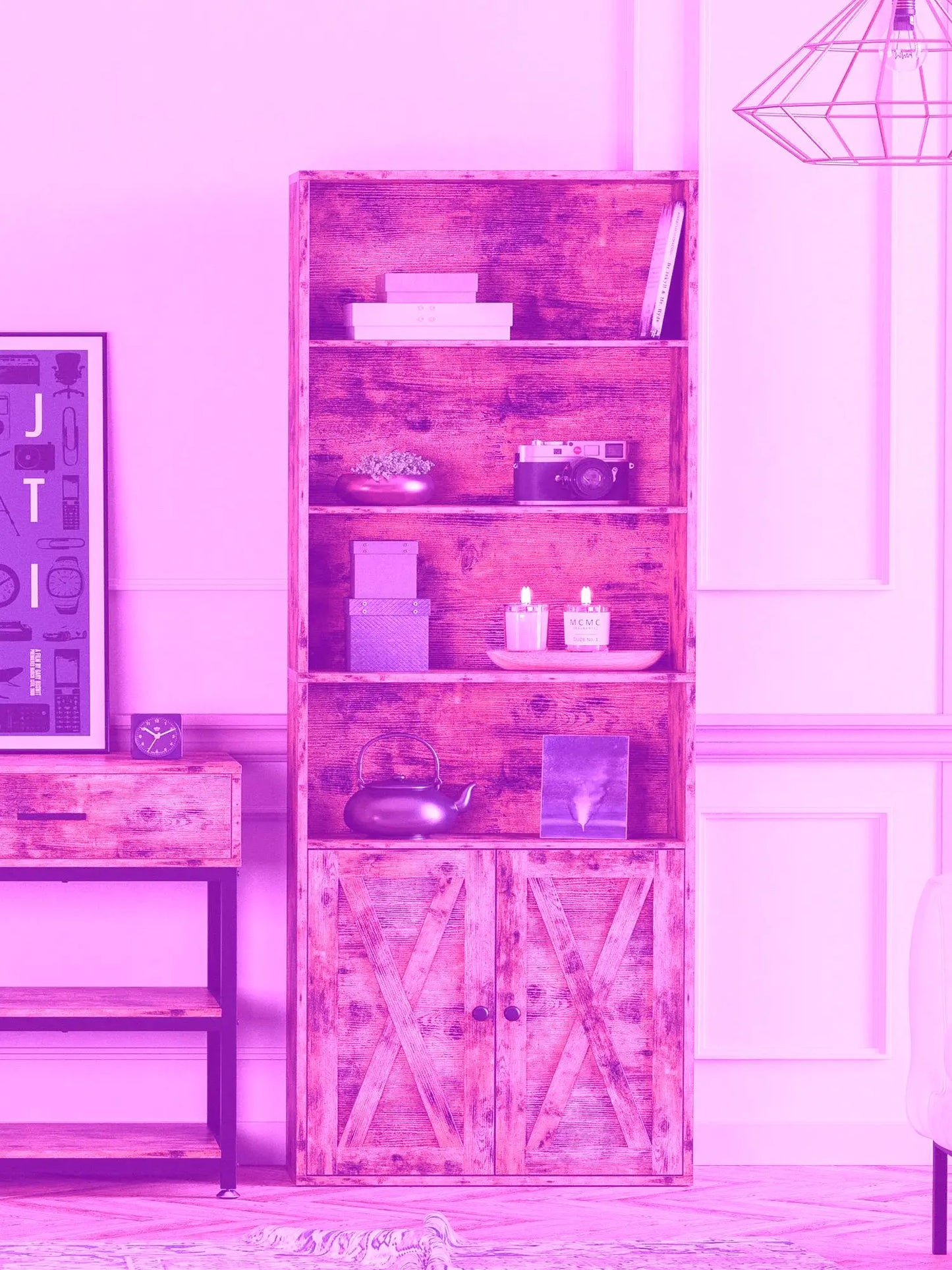 IRONCK Industrial Bookshelves and Bookcases with Doors