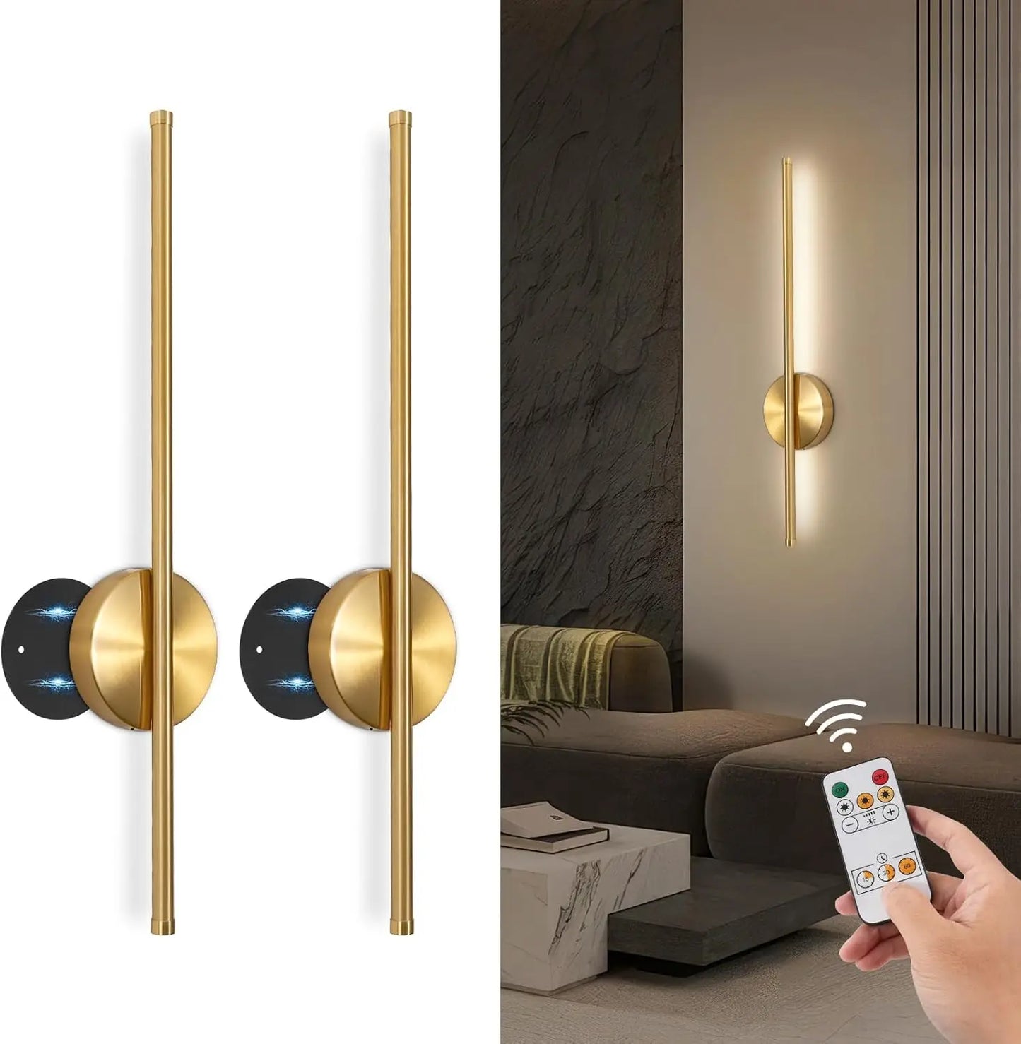 LED Rechargeable Wall Light Installation Free Wall Sconce