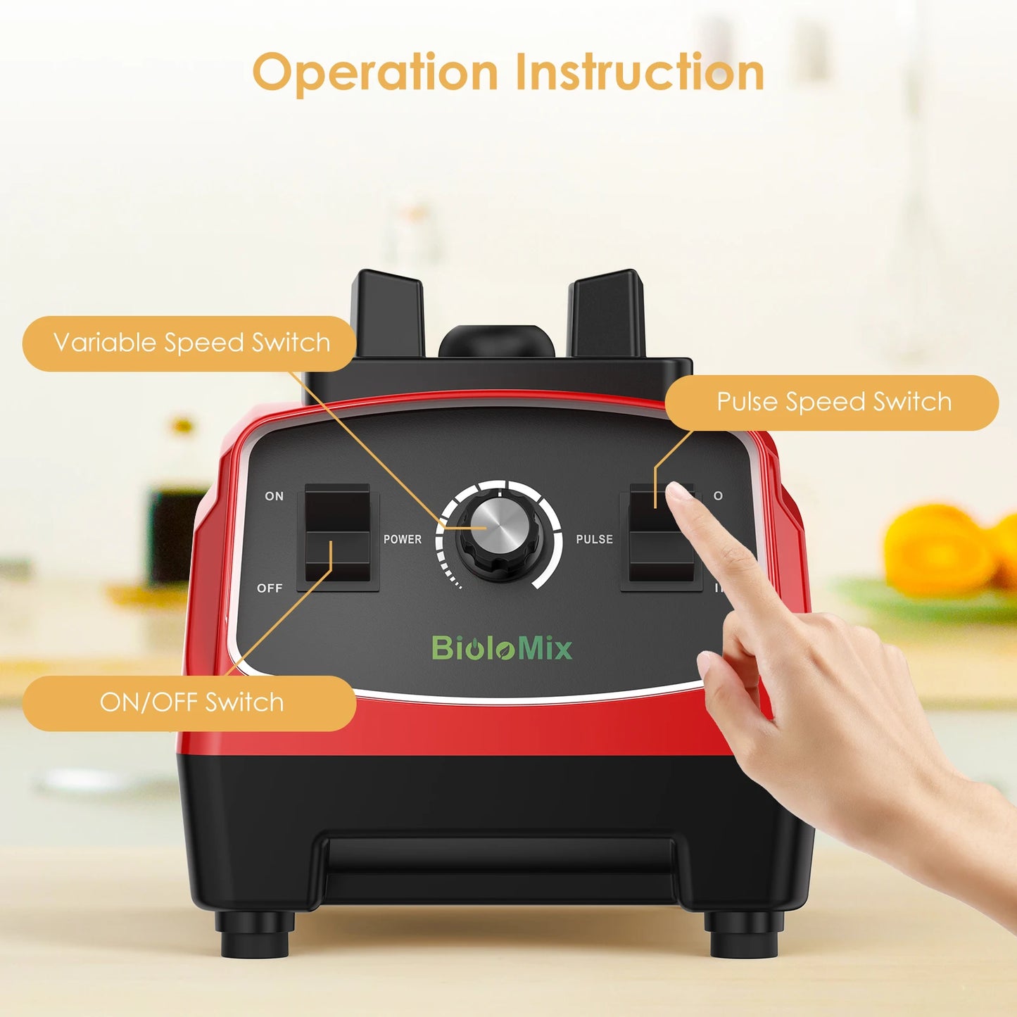 BPA Free 3HP 2200W Heavy Duty Commercial Grade Blender