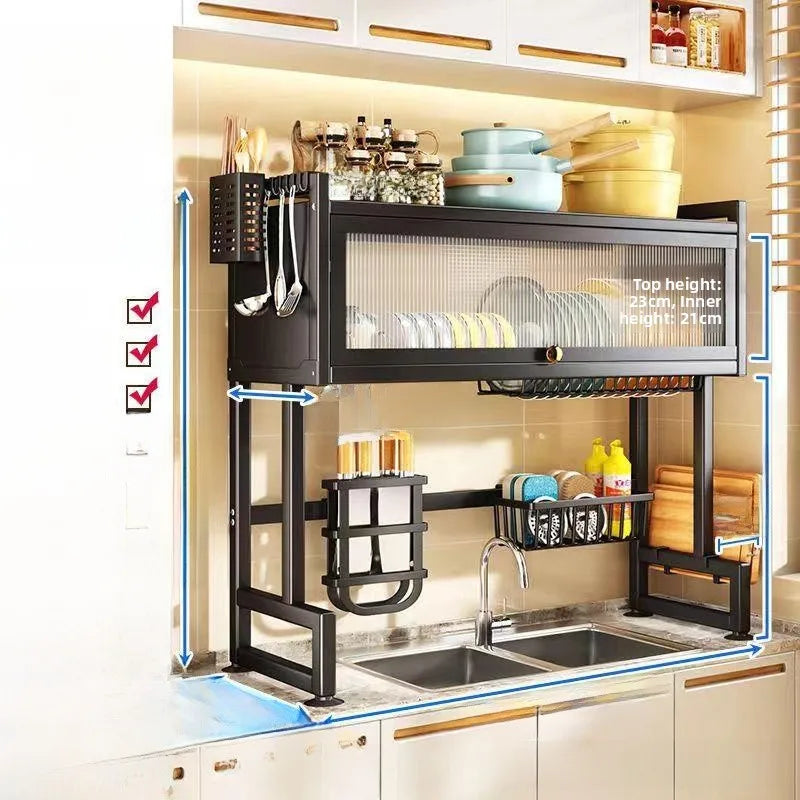 Kitchen Sink Storage Cabinet Dining Utensils Rack