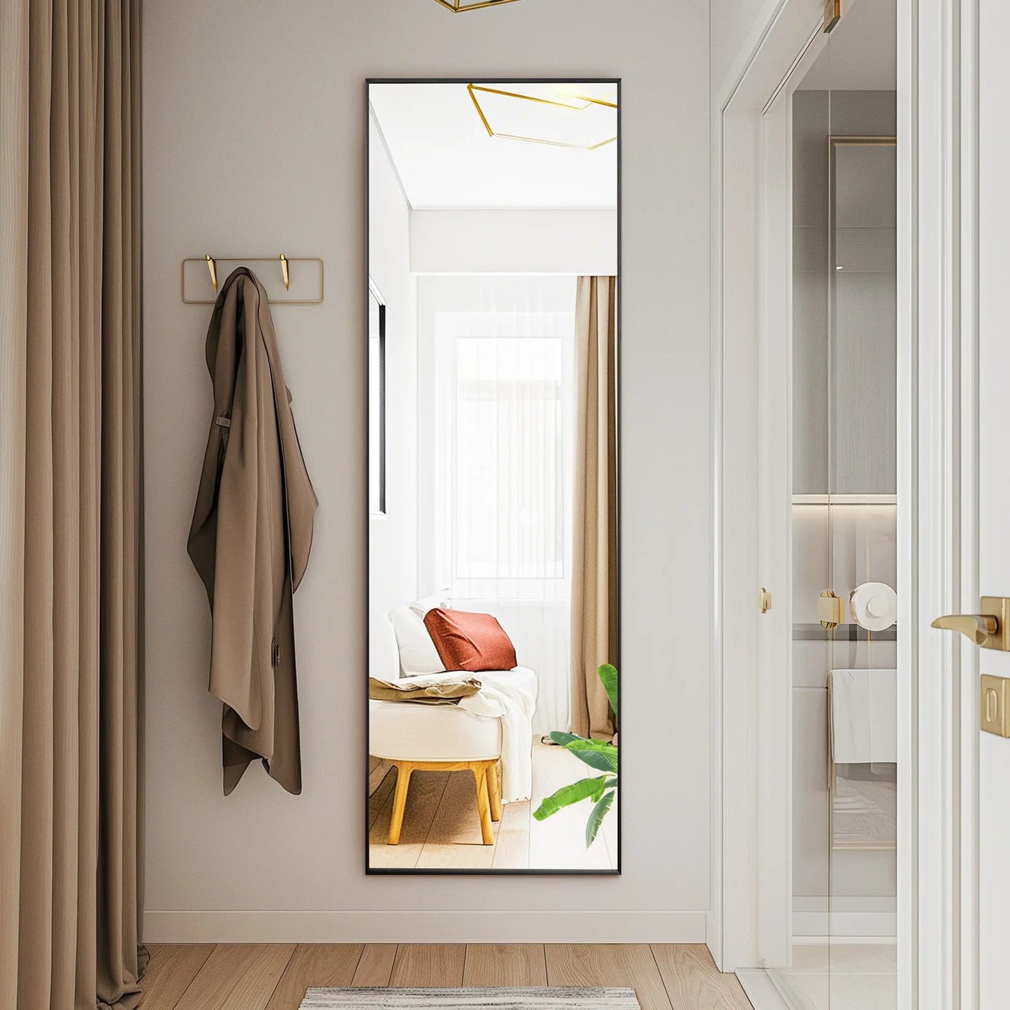 JHK 64"x21" Full Body Wall Mirror Standing Hanging or Leaning