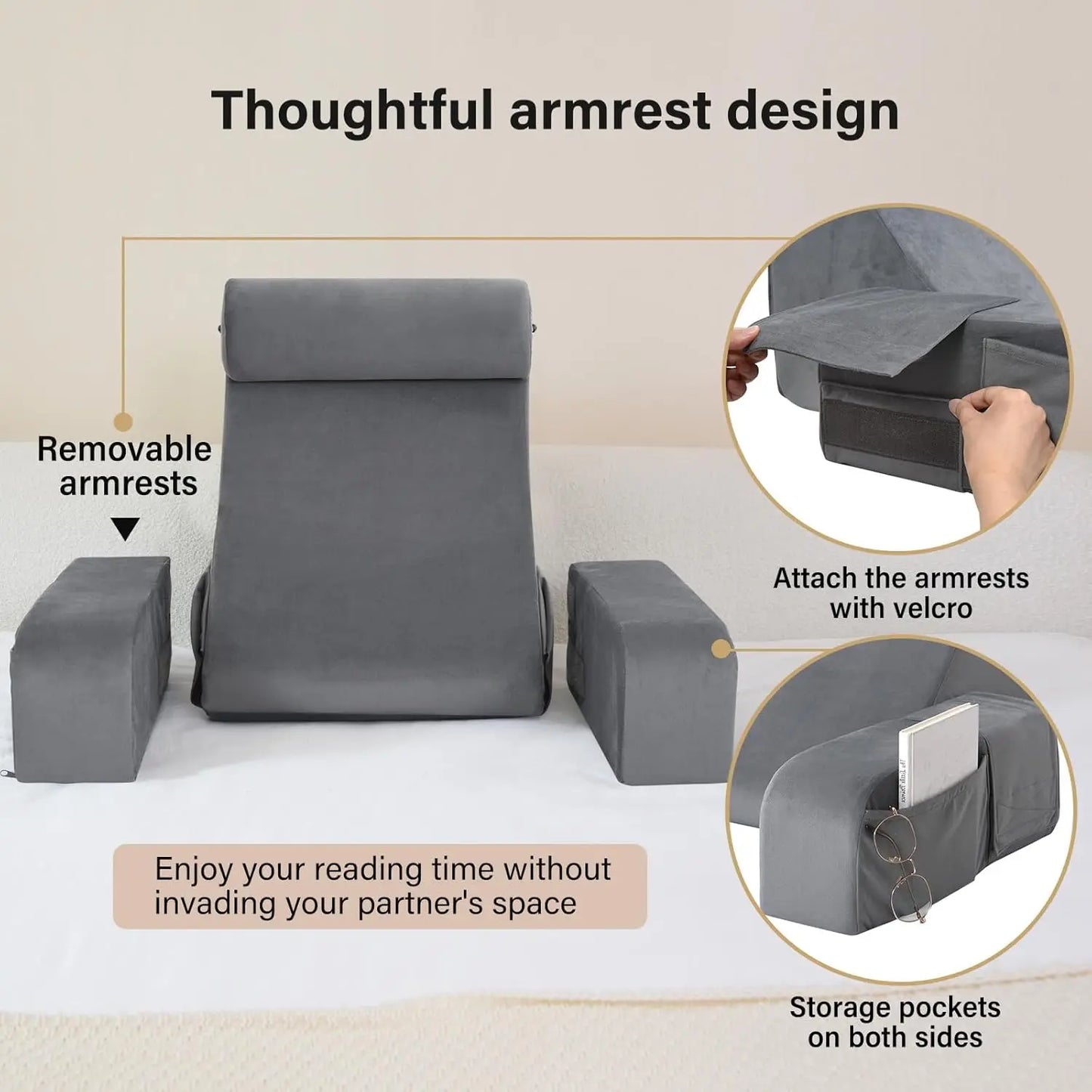 Bedrest Back Pillow for Bed Sitting up Cushion