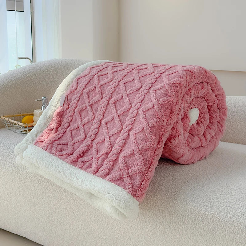 Double Thickened Throw Blanket Pile
