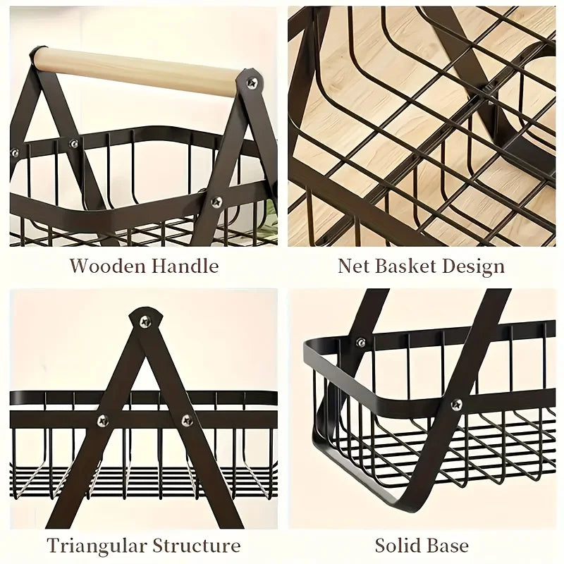 Three-tier fruit basket with sturdy kitchen storage box