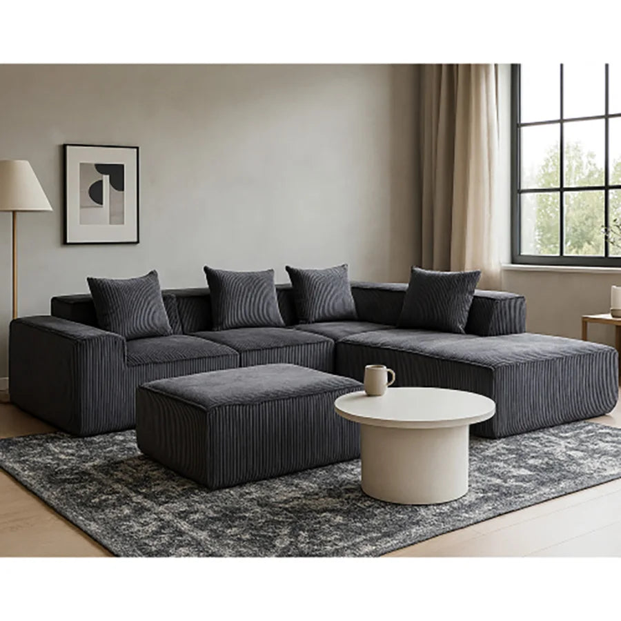 Sectional boneless Couch with L-Shape Chaise