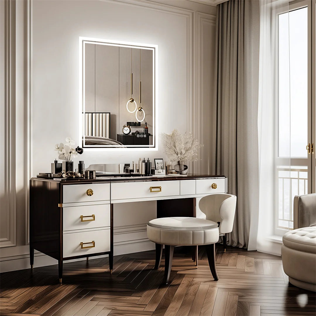 LUVODI Illuminate LED Backlight Bathroom Mirror     Frameless Dimmable Defog Bath/Shower/Shaving Mirror