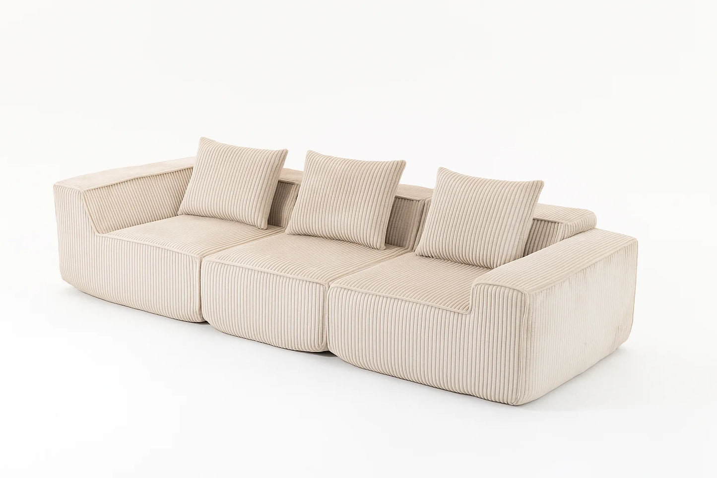 Sectional boneless Couch with L-Shape Chaise