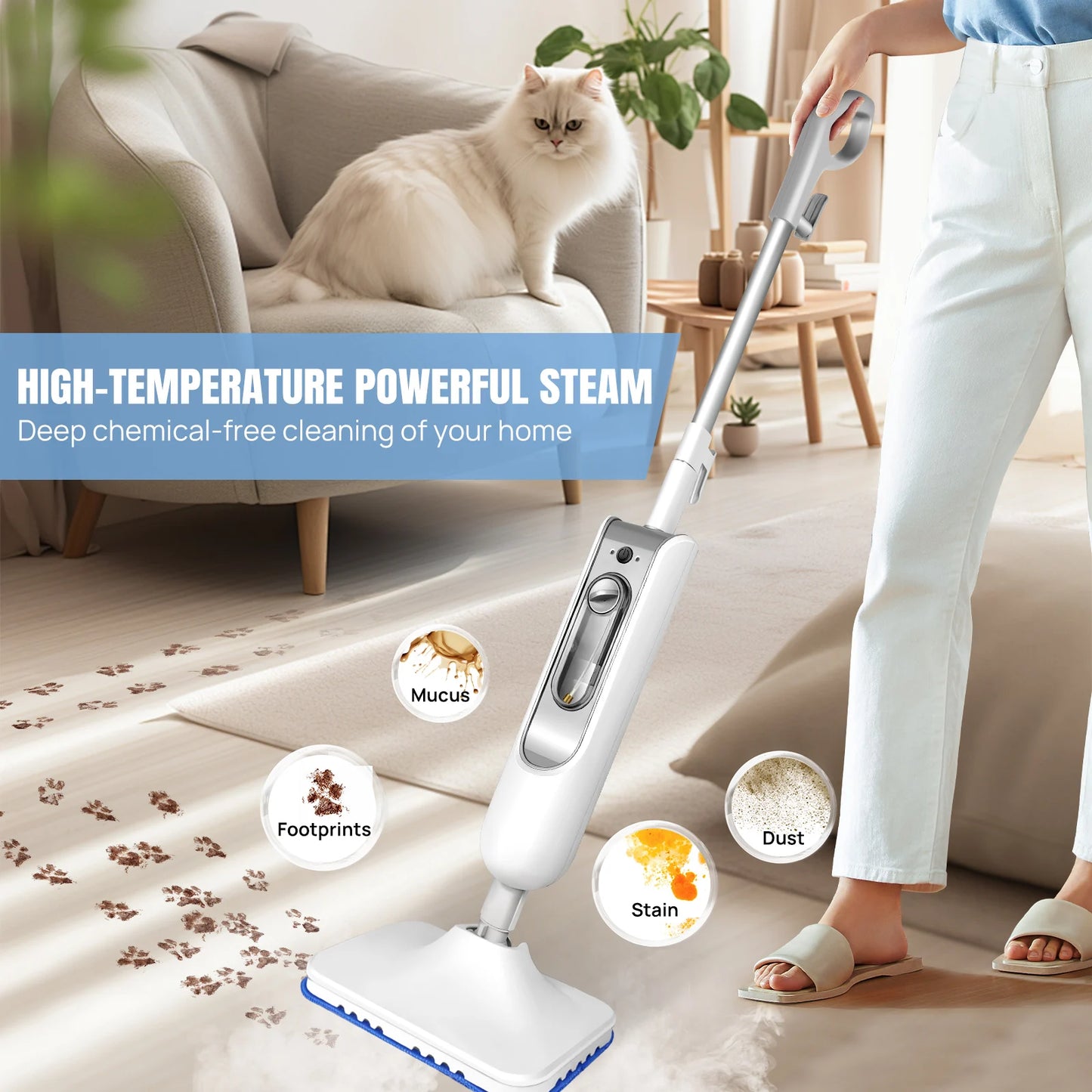 DayPlus Steam Mop & Detachable Steam Cleaner