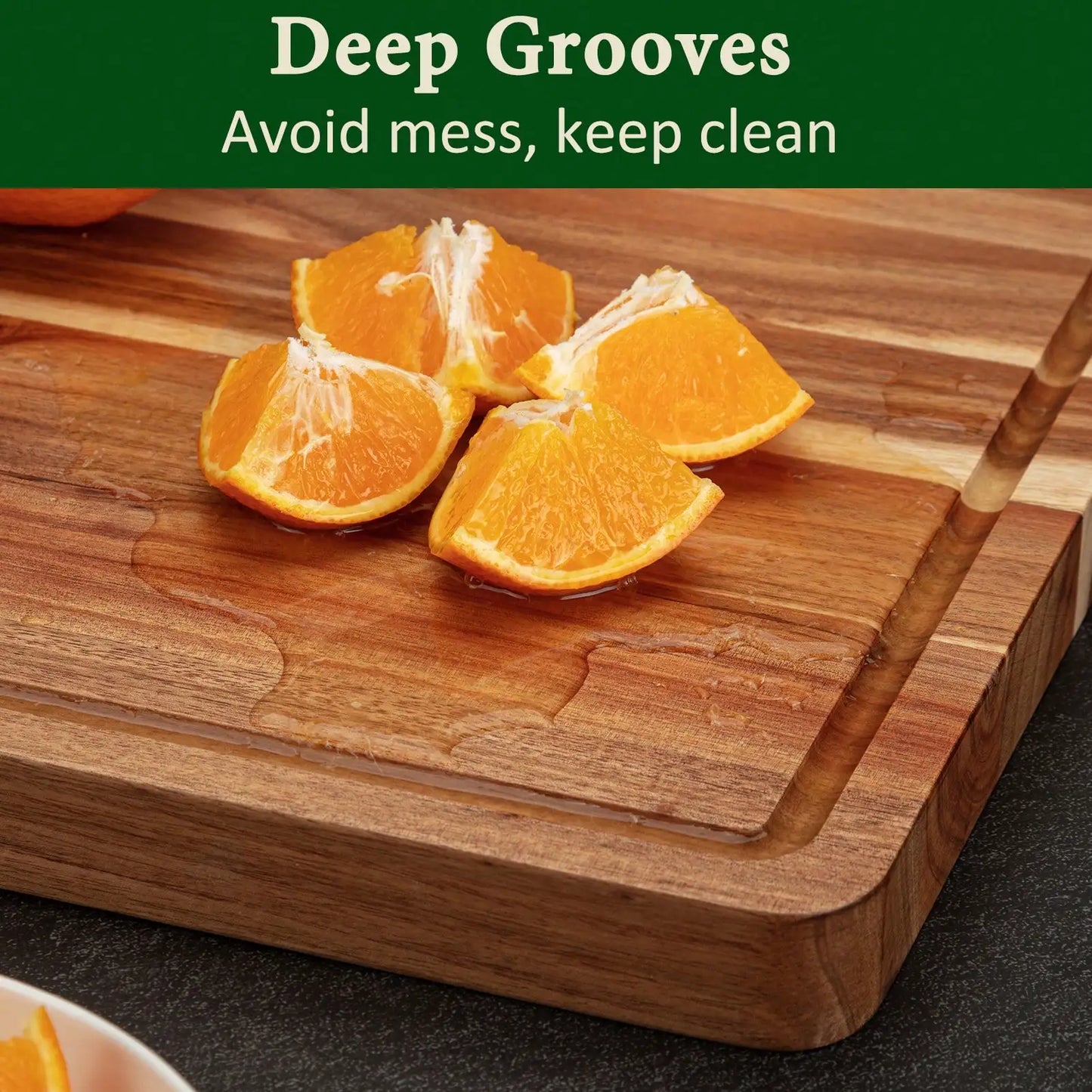 Large Acacia Wood Cutting Board With Juice Groove