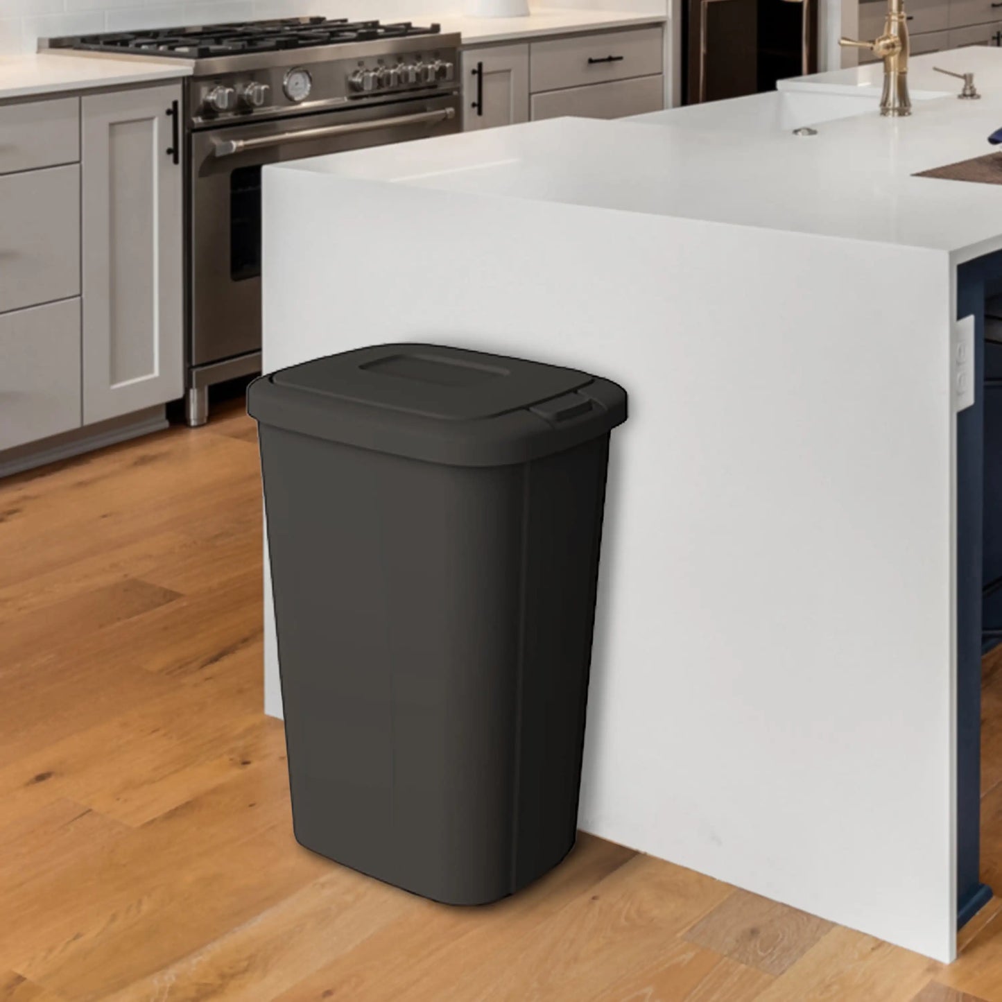 13.3 Gallon Plastic Touch Top Kitchen Trash Can