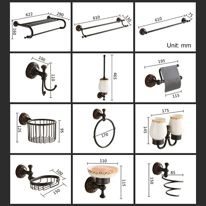 Fancy Black Bronze Bathroom Accessories And Hardware