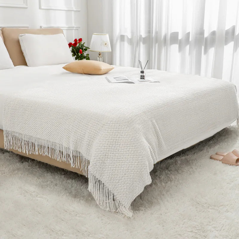 130x220CM Boho Throw Blankets Textured Big Knitted
