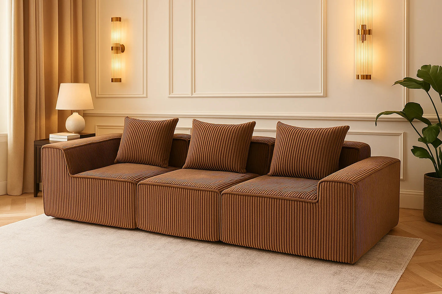 Sectional boneless Couch with L-Shape Chaise