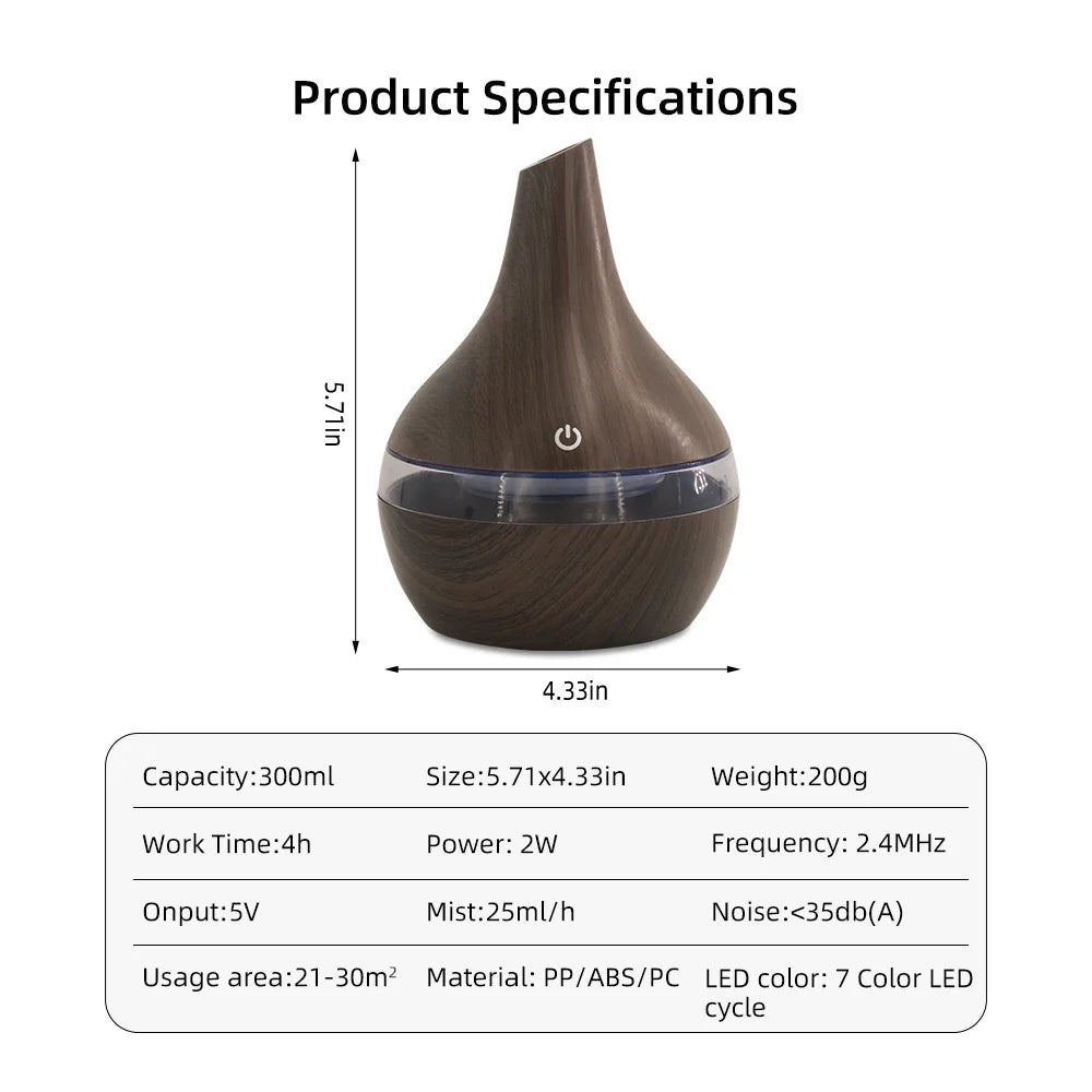 Multi Functional 300ml Humidifier Diffuser Combo