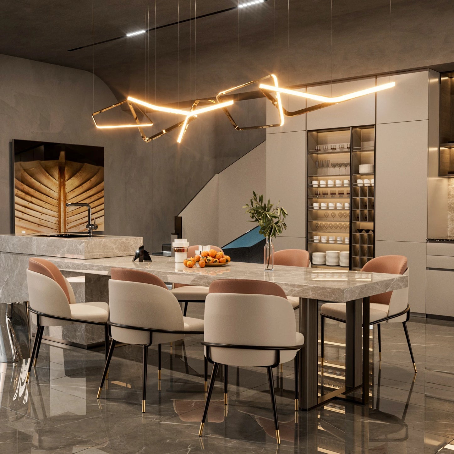 Dining Chairs Set of 2, Faux Padded Leather Modern