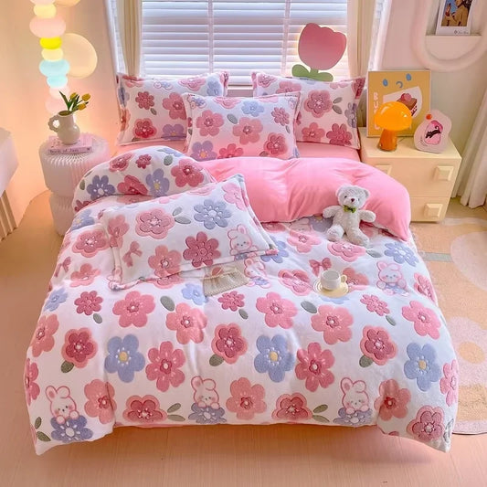 1pc Winter Duvet Cover Queen/King Size Cartoon Style