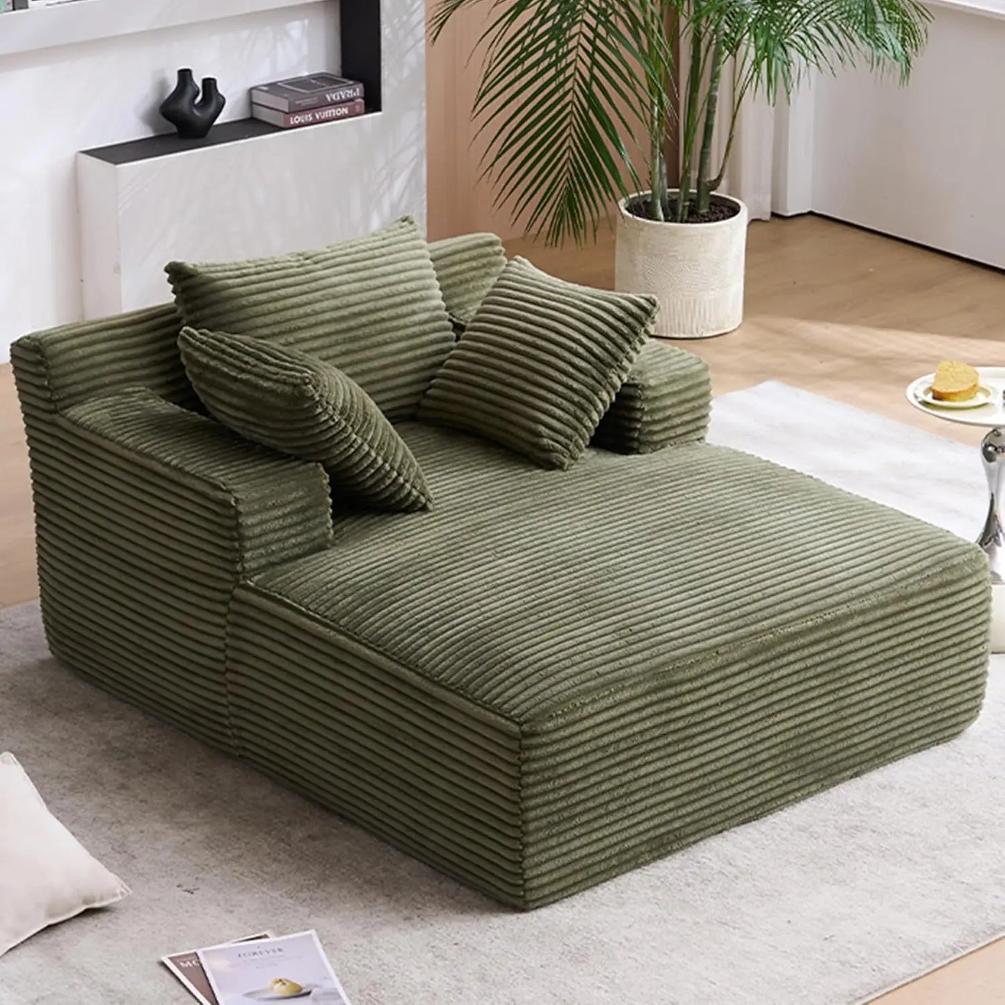 Oversized Chaise Lounge Chair with 3 Comfy Pillows
