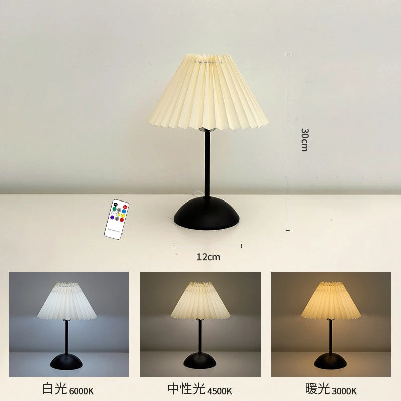 Nordic Bedroom Bedside Desk Lamp Fabric Lampshade