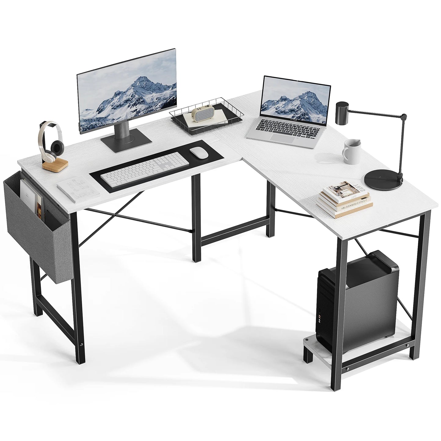 JHK Gaming Corner 50 Inch Office Writing PC Wooden Table