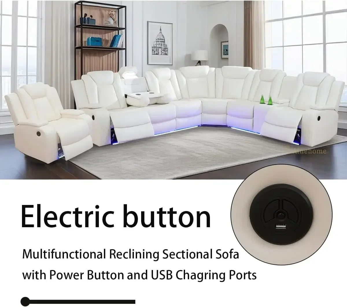 Hot sales Living Room Furniture Reclining Sectional Sofa