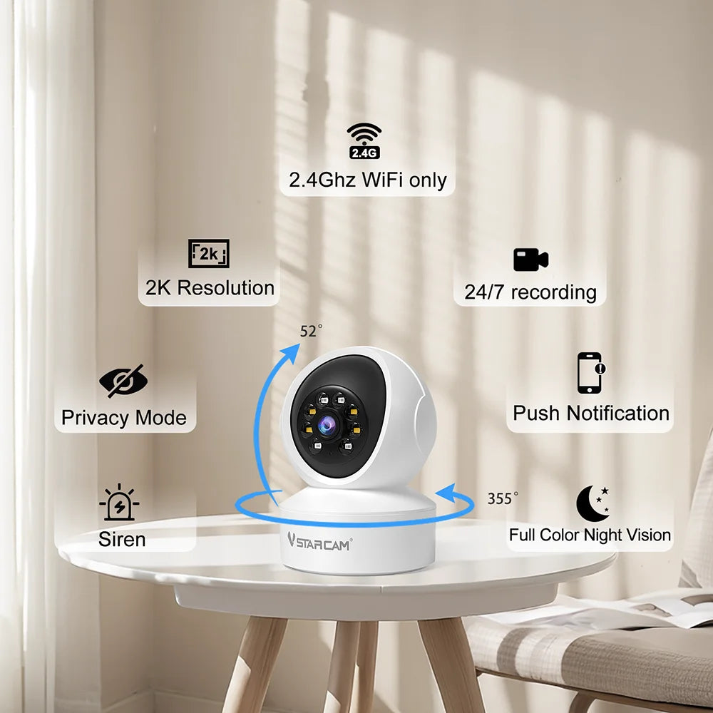 Vstarcam Indoor Security Camera for Home 360° Coverage